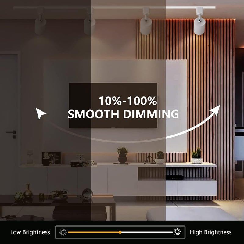VANoopee 8 حزمة رؤوس إضاءة مسار من نوع J 10W قابلة للتعتيم لرؤوس إضاءة المسار البديلة لجونو، ضوء سقف دافئ 3000K، خالي من الوميض CRI90+ 24° 800lm أبيض - Image 2
